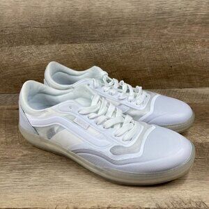 VANS Ave Leather White/White Skate Shoes Pro Low Authentic Mens 8 Womens 9.5 NEW